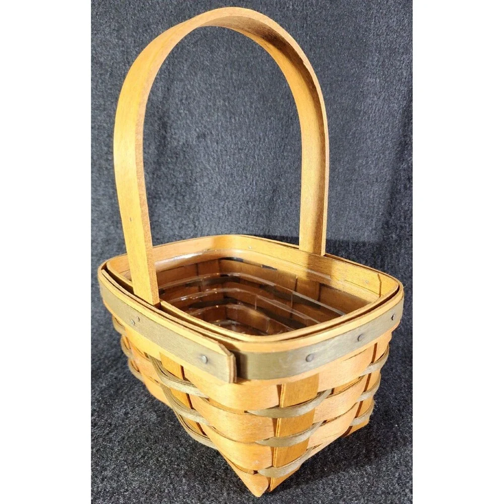 Vintage Longaberger 1993 Small Stained EASTER Basket ~ Signed By Wendy & Judy